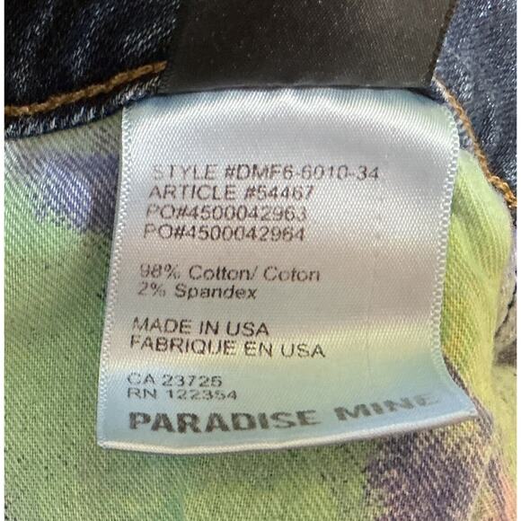 Paradise Mine Woman's High Rise Denim Skinny Blue Jeans Size 29 Made In USA - Picture 10 of 11